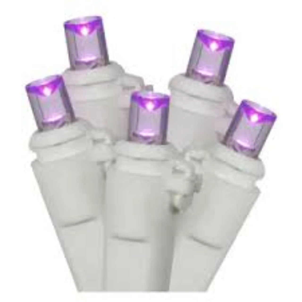 50 Purple LED Wide Angle Christmas Lights - 16.25 Ft White Wire 5 50 Purple LED Wide Angle Christmas Lights - 16.25 Ft White Wire - Image 3