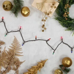 100ct Multi-Color Mini Christmas Lights - 35ft, Brown Wire -Mew Holidays Shop northlight ha91218 styled 22133.1683296035