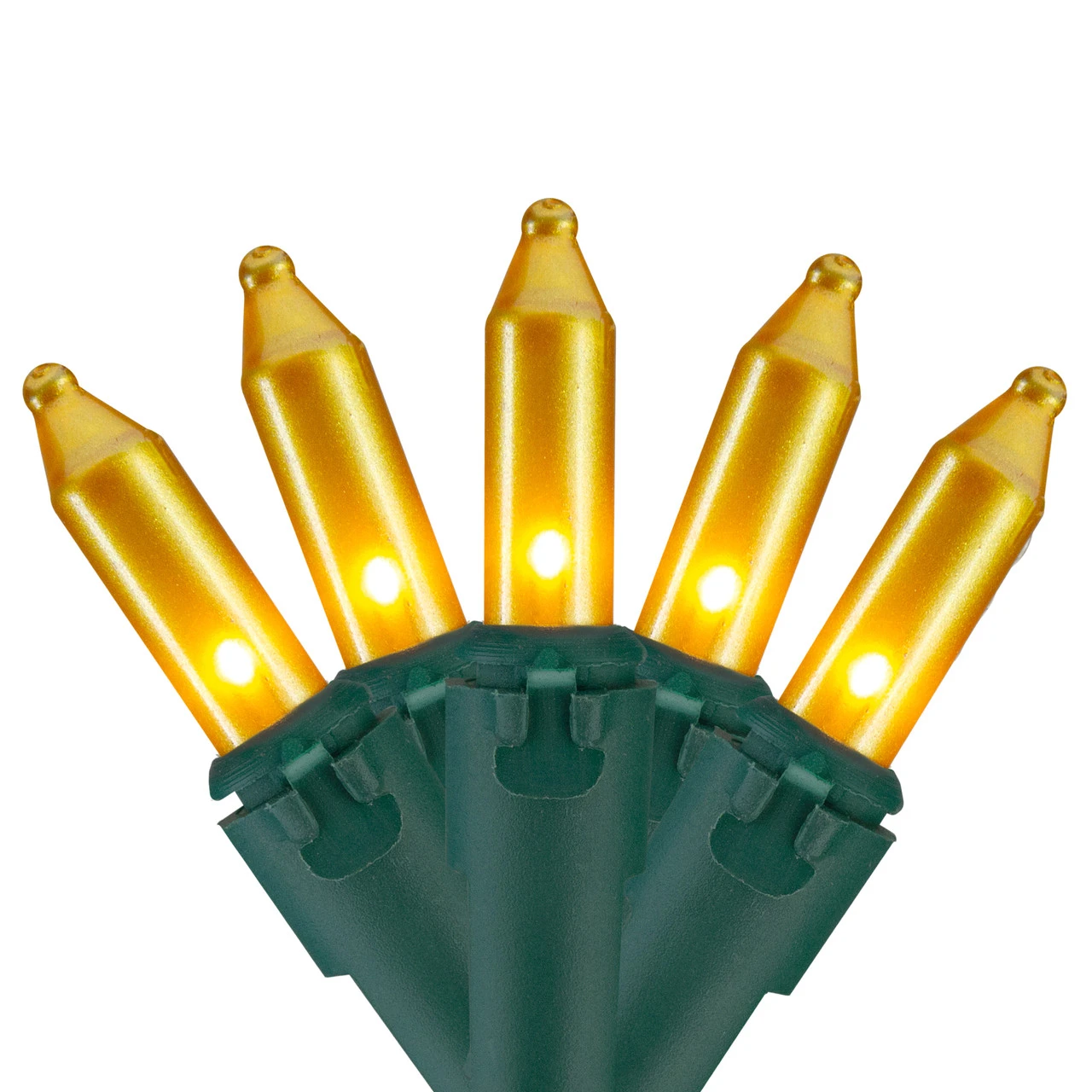 100 Opaque Gold Mini Christmas Lights - 34 Ft Green Wire 3 100 Opaque Gold Mini Christmas Lights - 34 Ft Green Wire