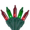 100 Count Red And Green Mini Christmas Lights - 28.8 Ft Green Wire -Mew Holidays Shop northlight ha91223 updatedsample 41013.1667529841