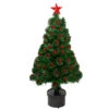 3' Pre-Lit Color Changing Fiber Optic Christmas Tree With Red Berries