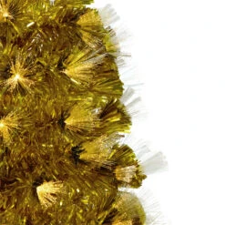 3' Pre-Lit Gold Fiber Optic Artificial Christmas Tree, White Lights -Mew Holidays Shop northlight j92343 2 02223.1667530319