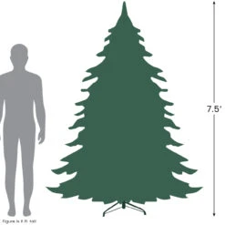 7.5' Pre-Lit Green Upside Down Spruce Artificial Christmas Tree, Clear Lights -Mew Holidays Shop northlight mass20c42c20b42c20ys20plug 23738.1667530213