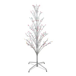 4' White Lighted Christmas Cascade Twig Tree Outdoor Decoration - Multi Lights