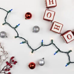 100-Count Blue And Clear Mini Christmas Light Set, 20 Ft Green Wire -Mew Holidays Shop northlight nl02338 3 36880.1683556731