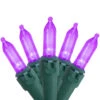 50ct Purple LED Mini Christmas Lights, 16.25ft Green Wire