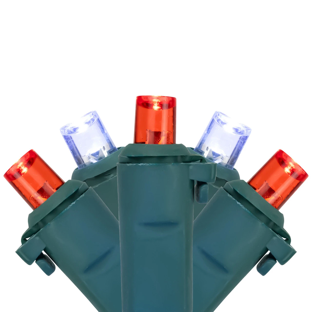 50ct Red And White LED Wide Angle Christmas Lights, 16.25ft Green Wire 3 50ct Red And White LED Wide Angle Christmas Lights, 16.25ft Green Wire