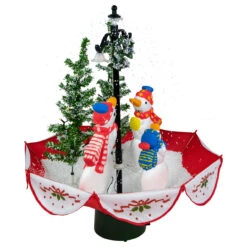 31" Musical Lighted Snowing Snowman Family In Umbrella Base Christmas Decoration -Mew Holidays Shop northlight r92476 3 17846.1667487955
