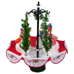 31" Musical Lighted Snowing Snowman Family In Umbrella Base Christmas Decoration -Mew Holidays Shop northlight r92476 4 11975.1667487955