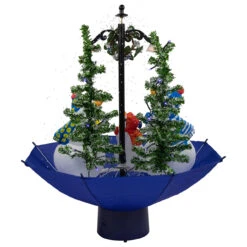 30" Lighted Musical Snowing Snowman Family In Umbrella Base Christmas Decoration -Mew Holidays Shop northlight r93907 4 41047.1674566586