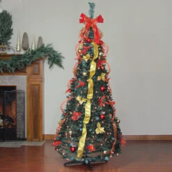 6' Pre-Lit Red And Gold Pre-Decorated Pop-Up Artificial Christmas Tree -Mew Holidays Shop northlight sm15298 4 00834.1667578513