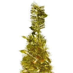 6' Pre-Lit Gold Tinsel Pop-Up Artificial Christmas Tree, Clear Lights -Mew Holidays Shop northlight sm92146 3 25315.1667530302