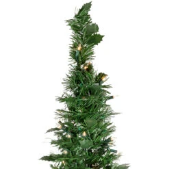 6' Pre-Lit Green Holly Leaf Pop-Up Artificial Christmas Tree - Clear Lights -Mew Holidays Shop northlight sm92148 3 31510.1667574656