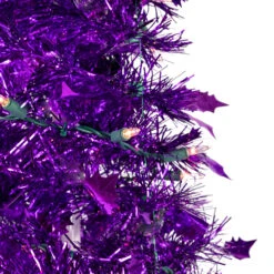 4' Pre-Lit Purple Tinsel Pop-Up Artificial Christmas Tree, Clear Lights -Mew Holidays Shop northlight sm92152 2 89860.1667530288