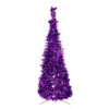 4' Pre-Lit Purple Tinsel Pop-Up Artificial Christmas Tree, Clear Lights -Mew Holidays Shop northlight sm92152 05432.1667530287