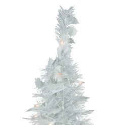 6' Pre-Lit White Tinsel Pop-Up Artificial Christmas Tree, Clear Lights -Mew Holidays Shop northlight sm92159 3 06977.1667487965