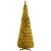 6' Pre-Lit Gold Tinsel Pop-Up Artificial Christmas Tree, Clear Lights -Mew Holidays Shop northlight sm92161 1 41749.1667530301