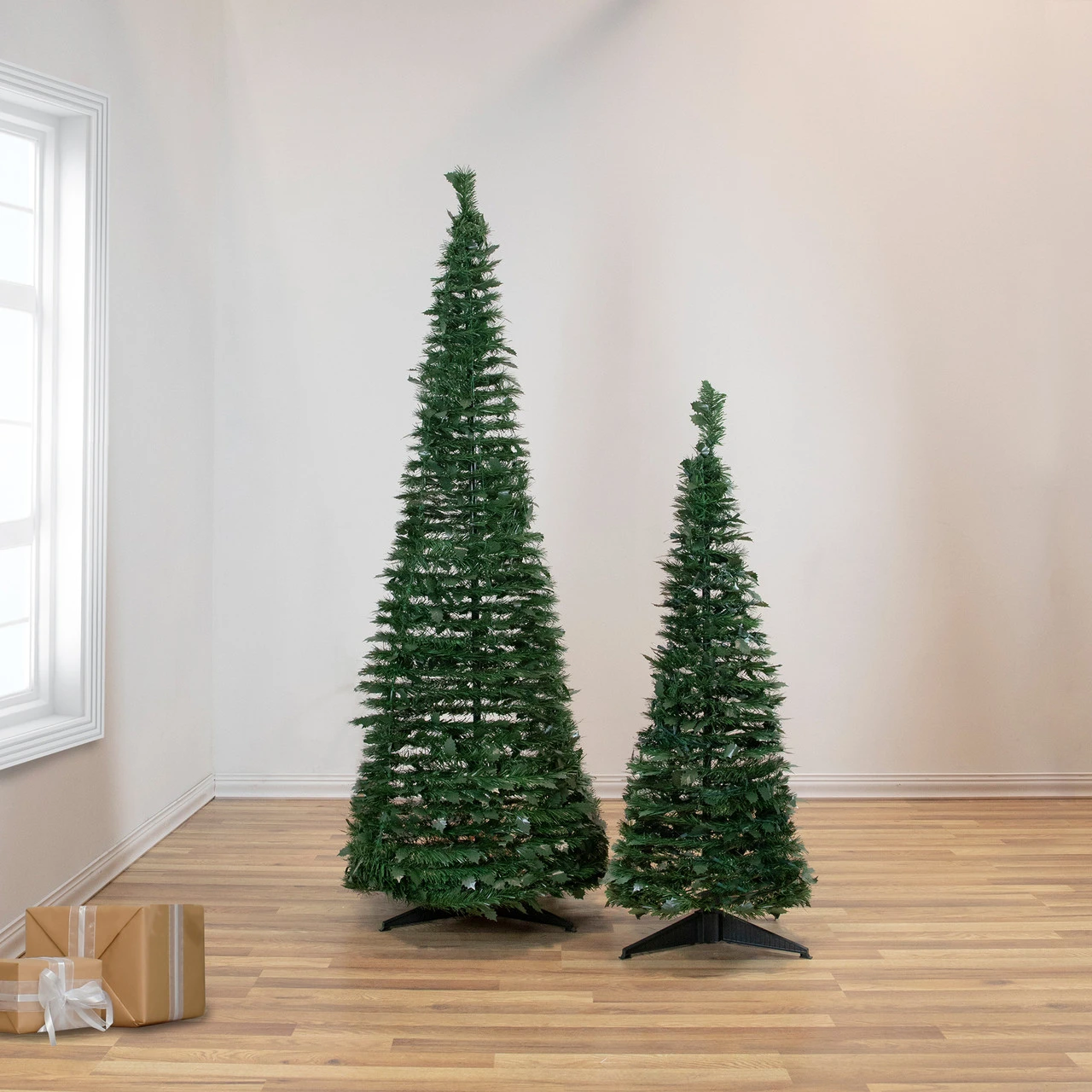 4' Green Tinsel Pop-Up Artificial Christmas Tree, Unlit 4 4' Green Tinsel Pop-Up Artificial Christmas Tree, Unlit - Image 2