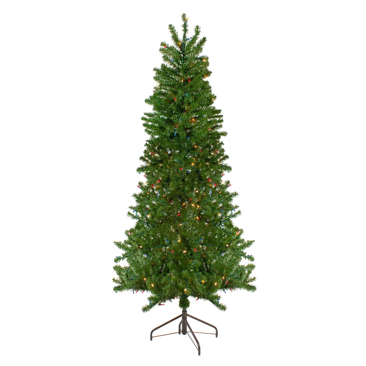 7.5' Pre-Lit Canadian Pine Slim Artificial Christmas Wall Tree - Multicolor Lights 3 7.5' Pre-Lit Canadian Pine Slim Artificial Christmas Wall Tree - Multicolor Lights