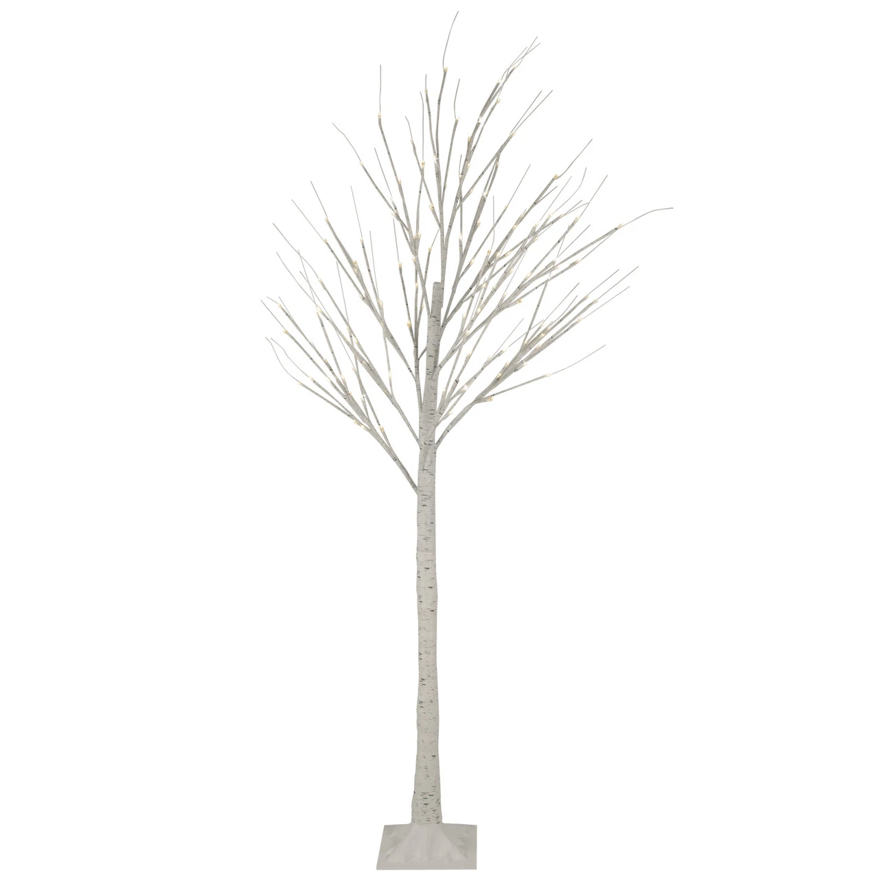 6' LED Lighted White Christmas Twig Tree - Warm White Lights 3 6' LED Lighted White Christmas Twig Tree - Warm White Lights