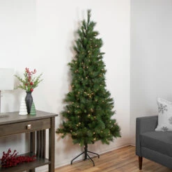 6.5' Pre-Lit Medium Beaver Pine Artificial Christmas Wall Tree, Clear Lights 11 6.5' Pre-Lit Medium Beaver Pine Artificial Christmas Wall Tree, Clear Lights -Mew Holidays Shop northlight z92831 style 00007.1667554525