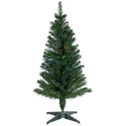 4' Multi-Color Fiber Optic Pine Christmas Tree