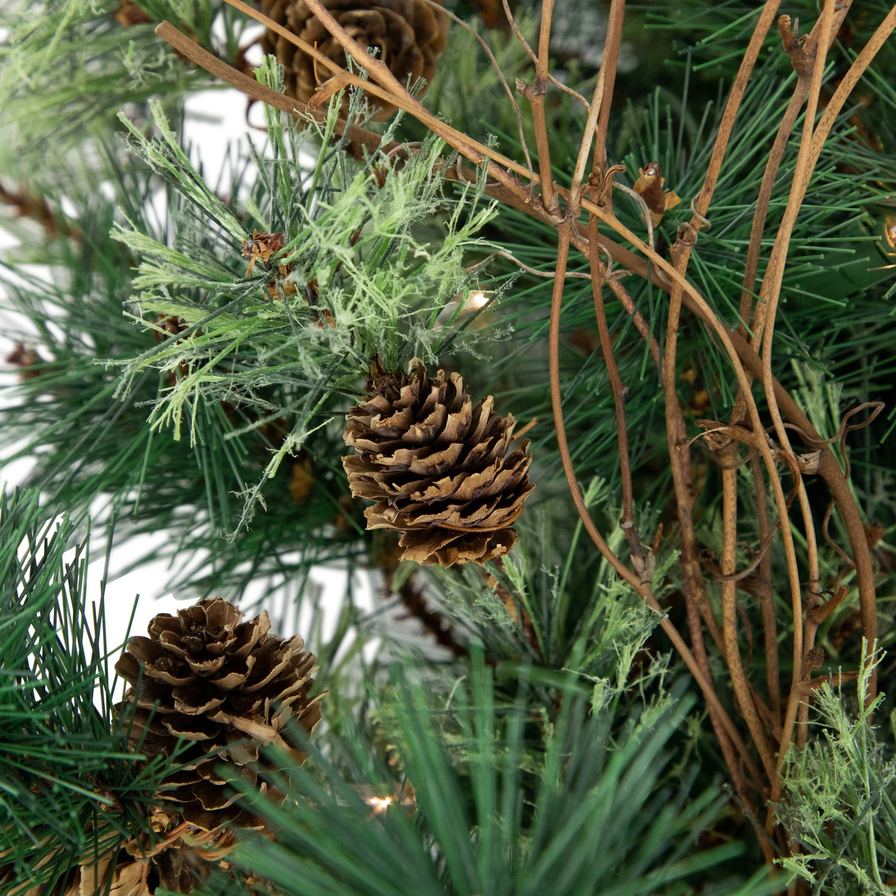 2' Pre-Lit Country Mixed Pine Artificial Christmas Wall Tree - Clear Lights 5 2' Pre-Lit Country Mixed Pine Artificial Christmas Wall Tree - Clear Lights - Image 3