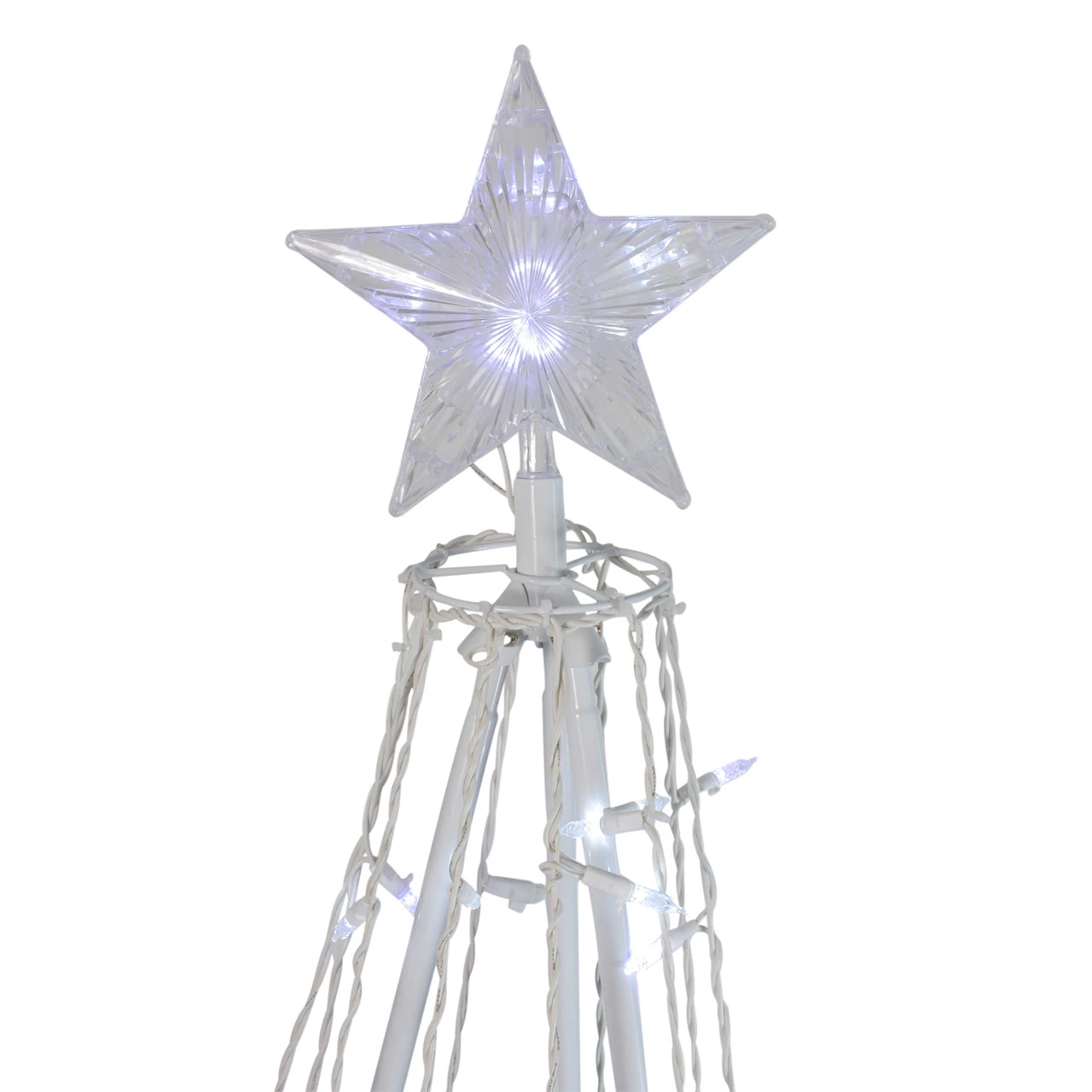 5' Pure White LED Lighted Cone Tree Outdoor Christmas Decoration 6 5' Pure White LED Lighted Cone Tree Outdoor Christmas Decoration - Image 4