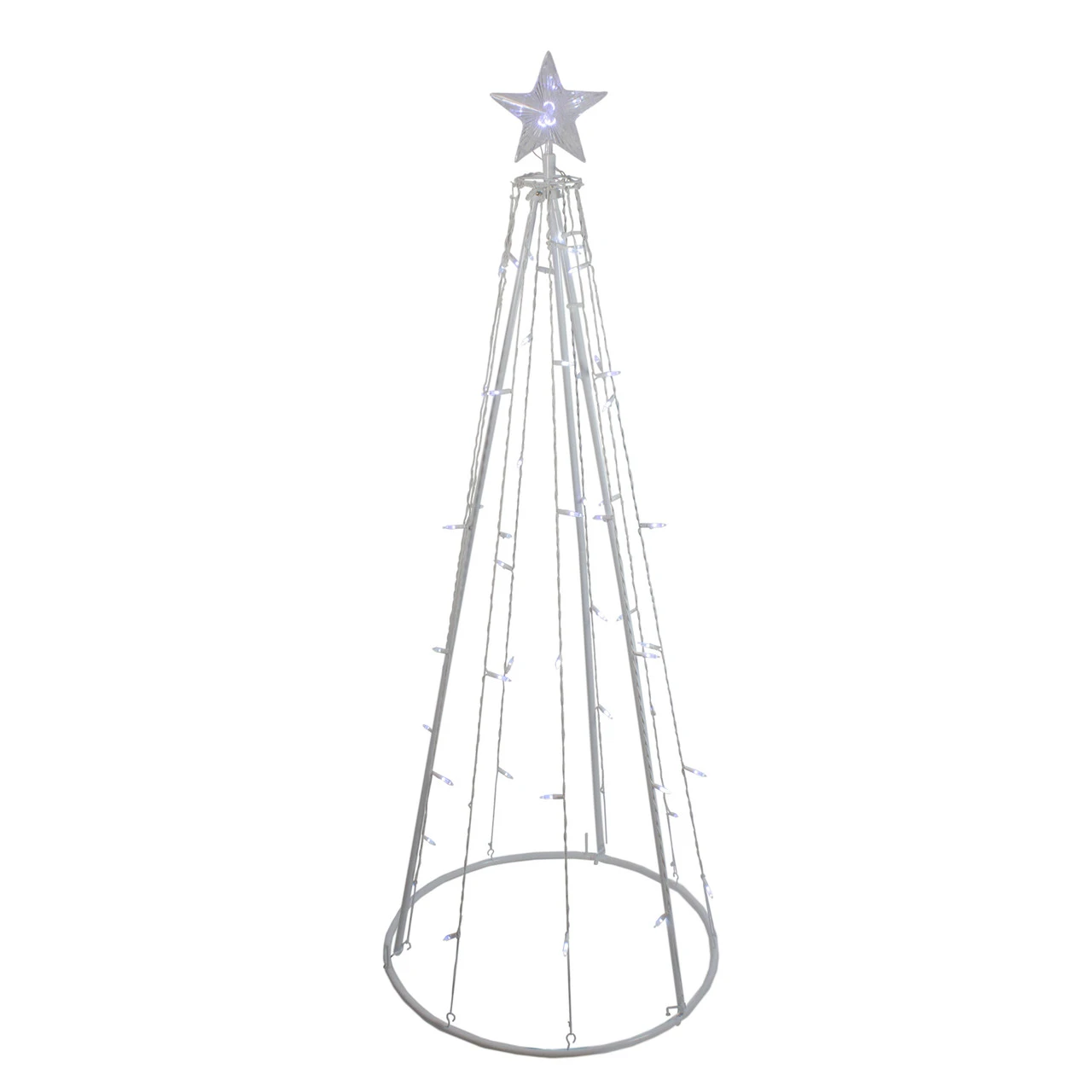 5' Pure White LED Lighted Cone Tree Outdoor Christmas Decoration 4 5' Pure White LED Lighted Cone Tree Outdoor Christmas Decoration - Image 2