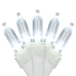 50ct Pure White LED Mini Christmas Lights, 16.25ft White Wire