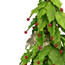 1.5' Slim Twas Night Red Holly Berry And Leaf Artificial Christmas Cone Tree - Unlit -Mew Holidays Shop roman 35384 2 53592.1667491040