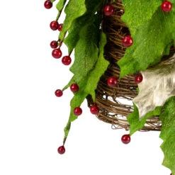 1.5' Slim Twas Night Red Holly Berry And Leaf Artificial Christmas Cone Tree - Unlit -Mew Holidays Shop roman 35384 3 25718.1667491041