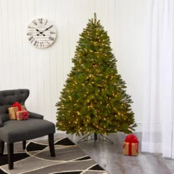 6' Pre-Lit Cambridge Flat Back Artificial Christmas Wall Tree, Warm White LED Lights -Mew Holidays Shop t1438 7 17452.1667528960