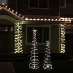 Set Of 2 Lighted Multi-Color Outdoor Spiral Christmas Cone Trees 4', 6' -Mew Holidays Shop ys multitree medium 2 81746.1667573372