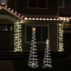 Set Of 2 Lighted Clear Outdoor Spiral Christmas Cone Trees 4', 6' -Mew Holidays Shop ys wwtree large 2 70707.1667530468
